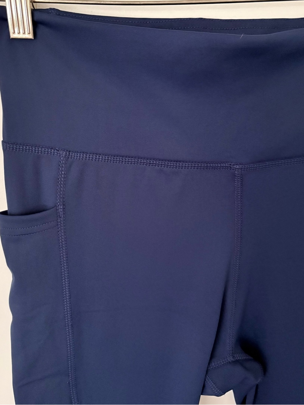 Adidas Dark Blue High Rise 7/8 Training Leggings Size M with Pocket - Picture 6 of 12